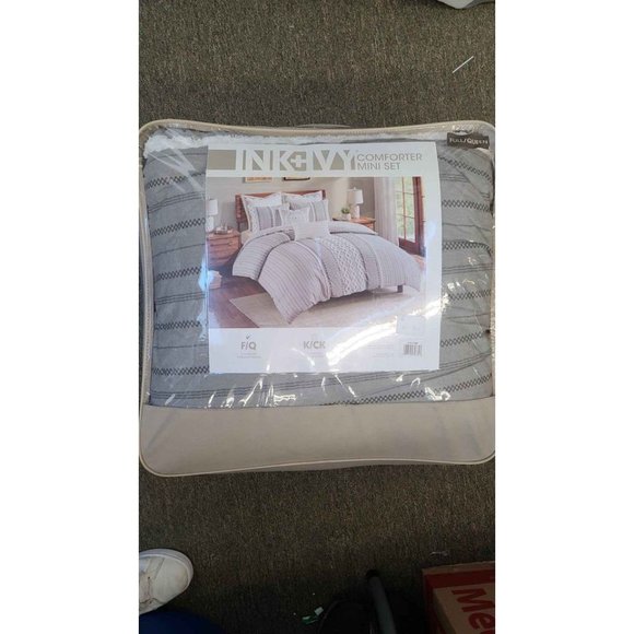 Ink & Ivy Cotton Gray Full/Queen 3pc Comforter Set - Picture 2 of 4